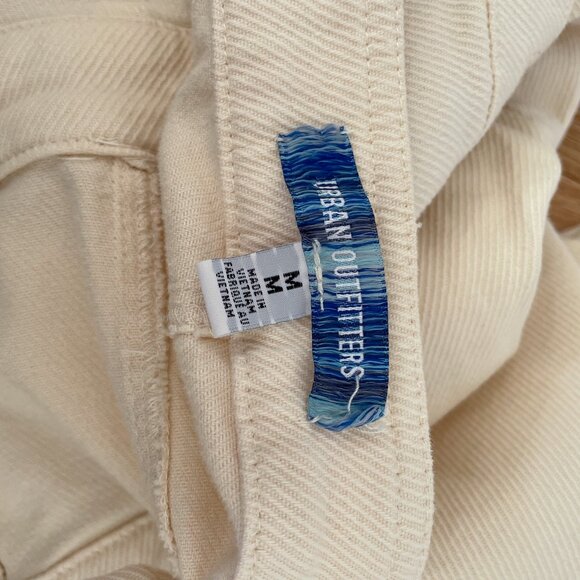 Urban Outfitters Sleeveless Corduroy Jumpsuit Medium Wide Leg Ivory - Picture 11 of 12